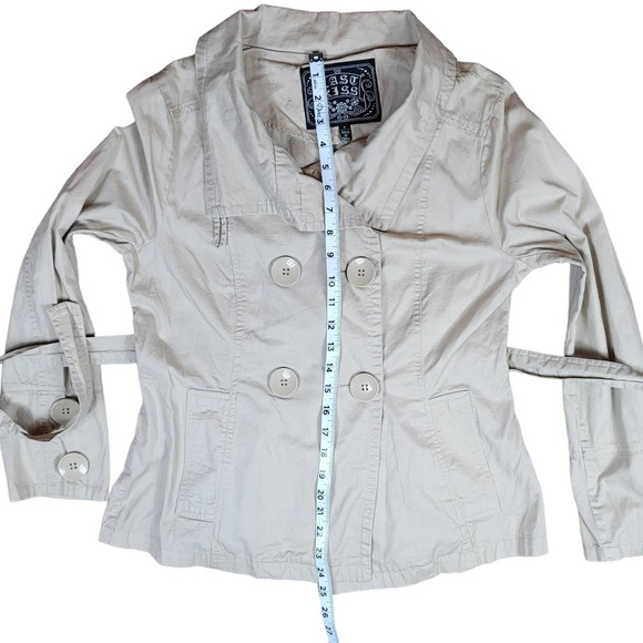 Last Kiss 100% Cotton Double Breasted Jacket Women's SZ L - Picture 4 of 9